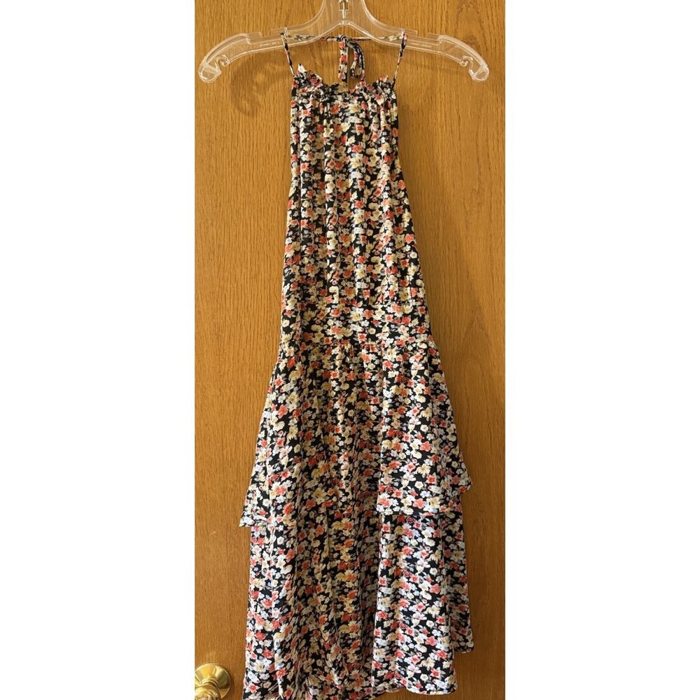 Sundress By Pretty Garden Small Floral Halter Top Ruffled Tiered New!